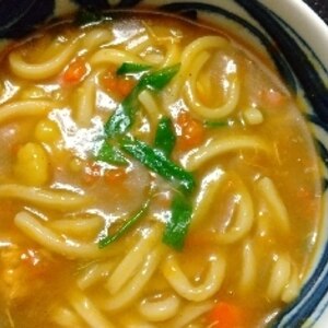 残ったカレーでうどん